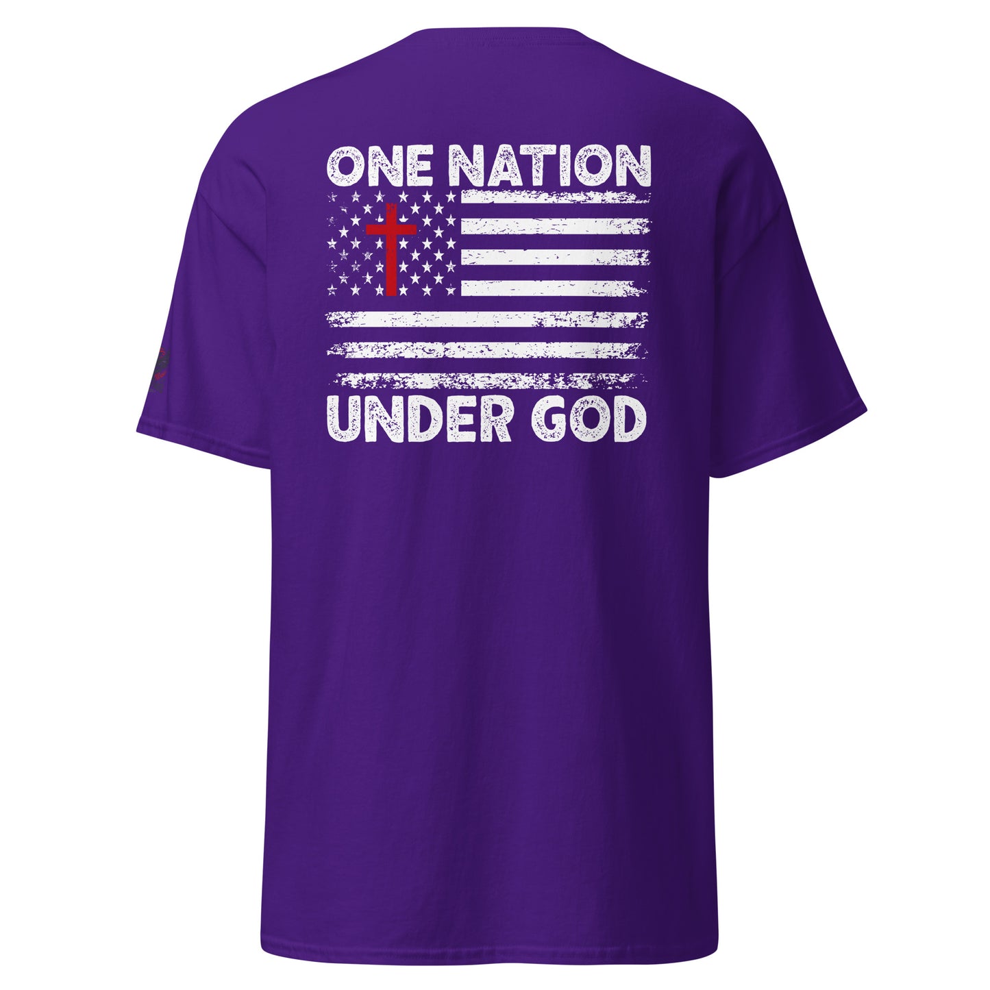 One Nation Under God Patriotic T-Shirt | Cotton-Poly Blend | American Flag Design