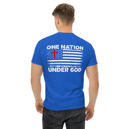 One Nation Under God Patriotic T-Shirt | Cotton-Poly Blend | American Flag Design